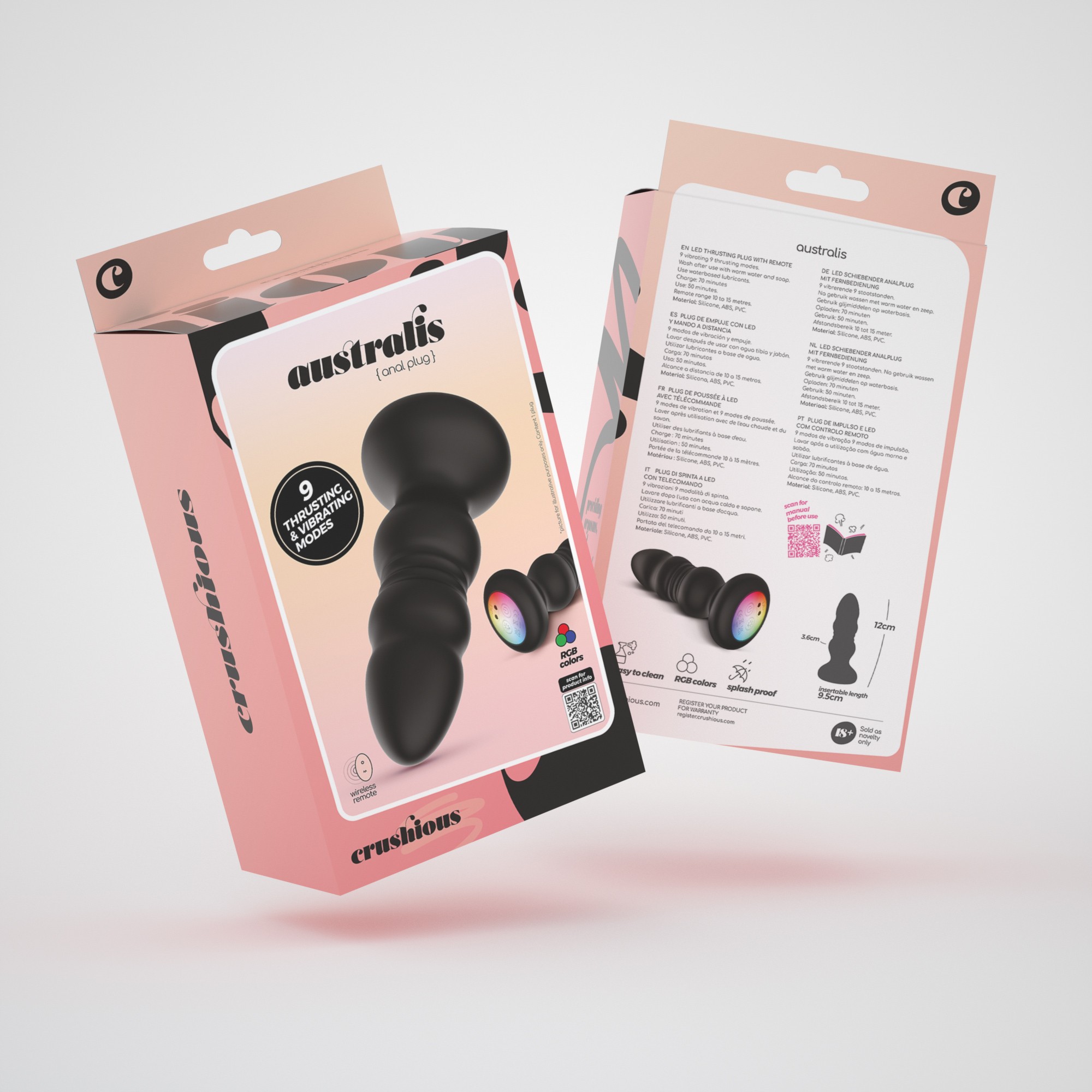 Plug Anal Australis con LED y Control Remoto Crushious - Imagen 9