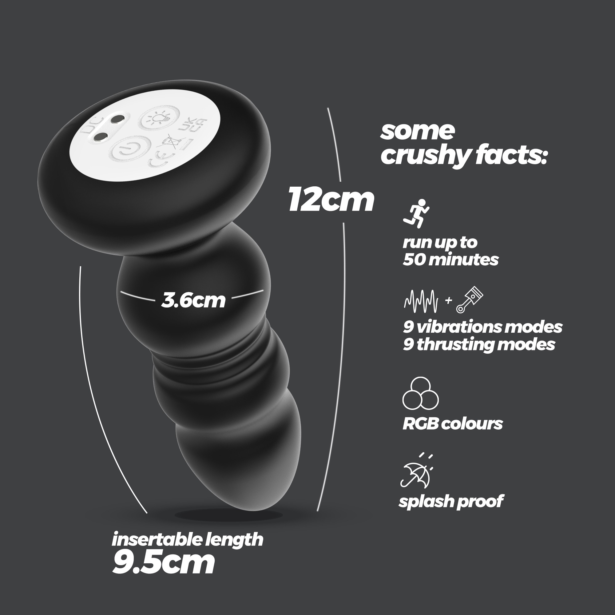 Plug Anal Australis con LED y Control Remoto Crushious - Imagen 10